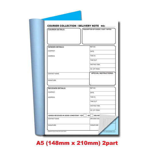 NCR Courier Collection/Delivery Note Duplicate Book A5