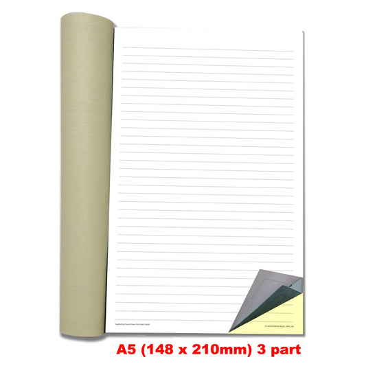 NCR Multi Purpose Ruled Triplicate Book A5