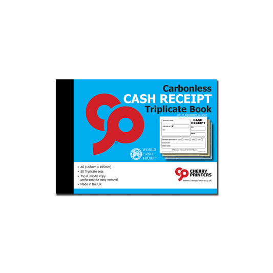 NCR Cash Receipt Triplicate Book A6