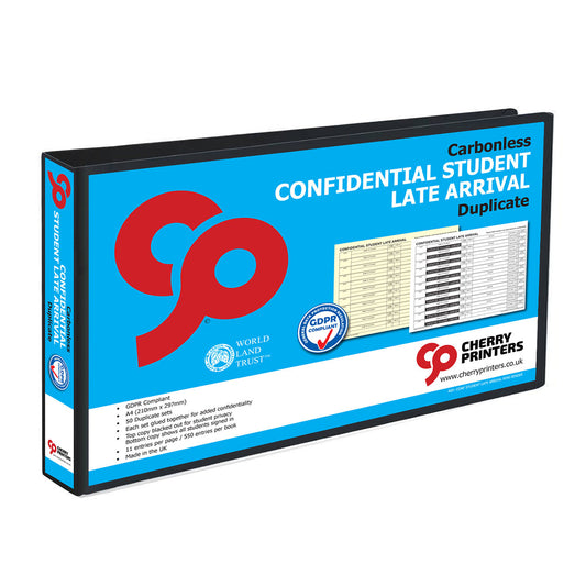 NCR Confidential Student Late Arrival Ring Binder with 50 A4 Duplicate Sets