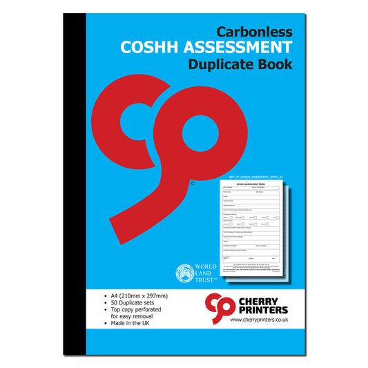 NCR COSHH Assessment Book A4 Duplicate