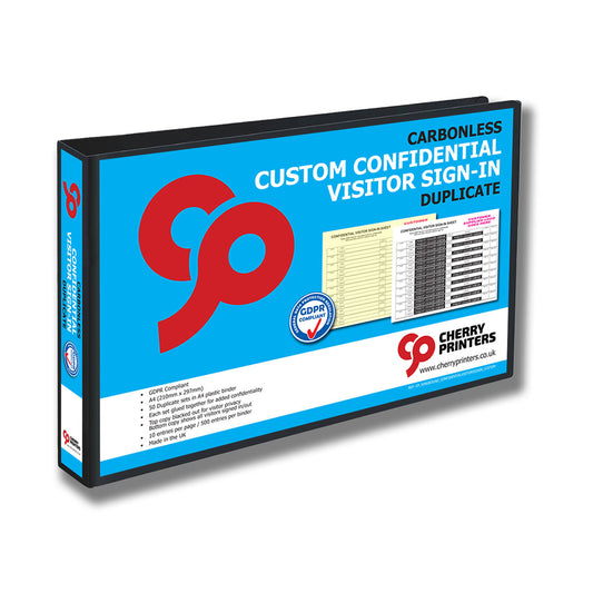 NCR *CUSTOM* Confidential Visitor Sign in Ring Binder with 100 sets of A4 Duplicate