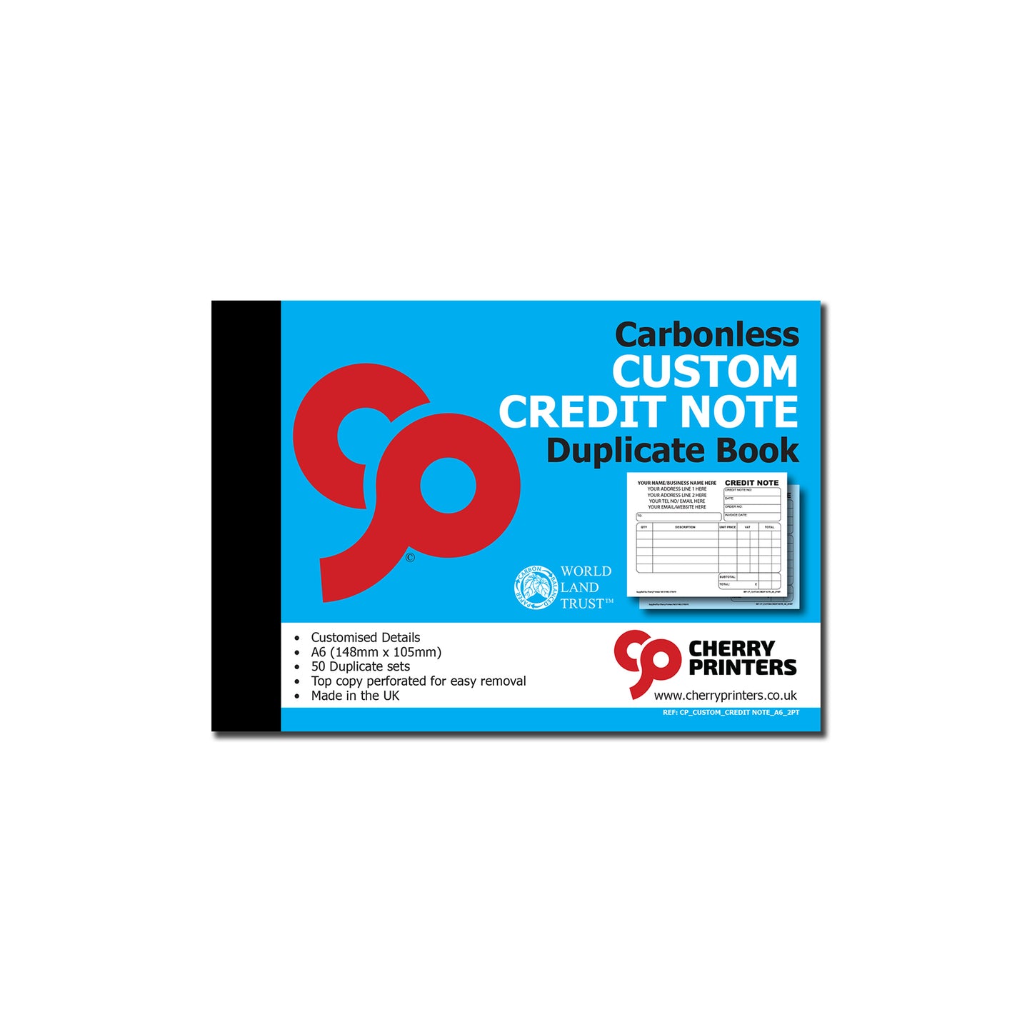 NCR *CUSTOM* Credit Note Duplicate Book A6 | 8 Book Pack