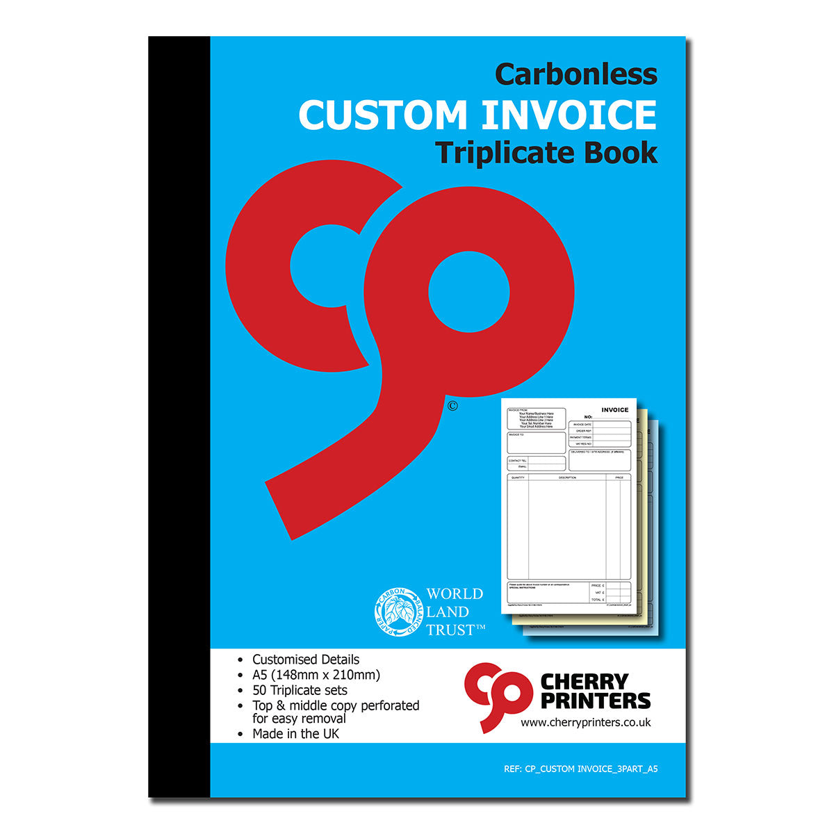 NCR *CUSTOM* Invoice Triplicate A5 240 Books