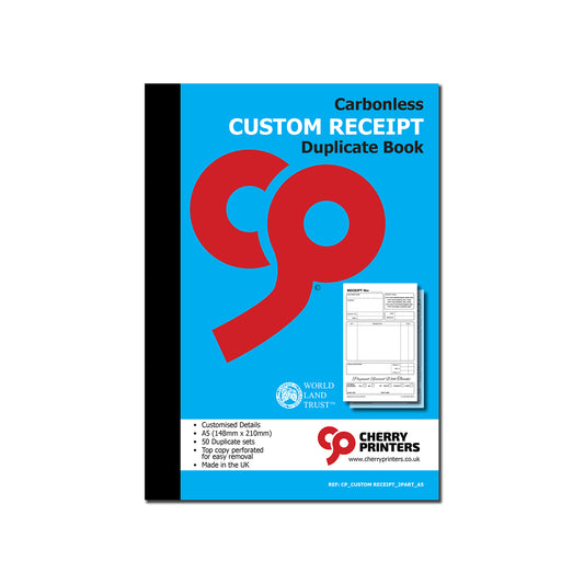 NCR *CUSTOM* Receipt Duplicate Book A5 | 4 Book Pack
