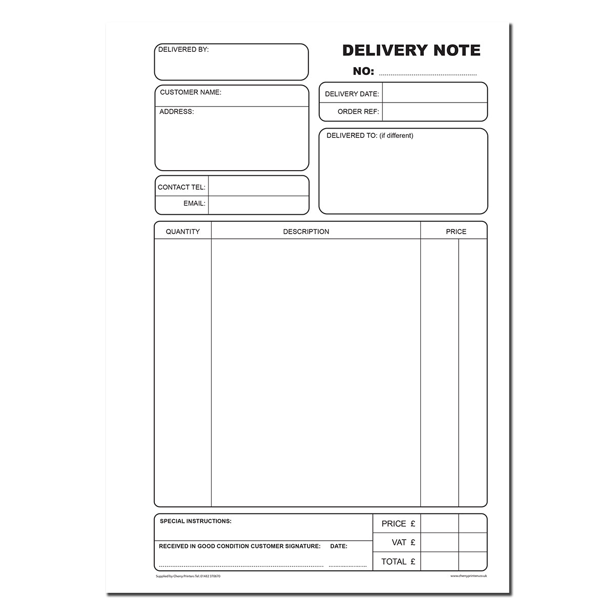 NCR Delivery Note Duplicate Book A4
