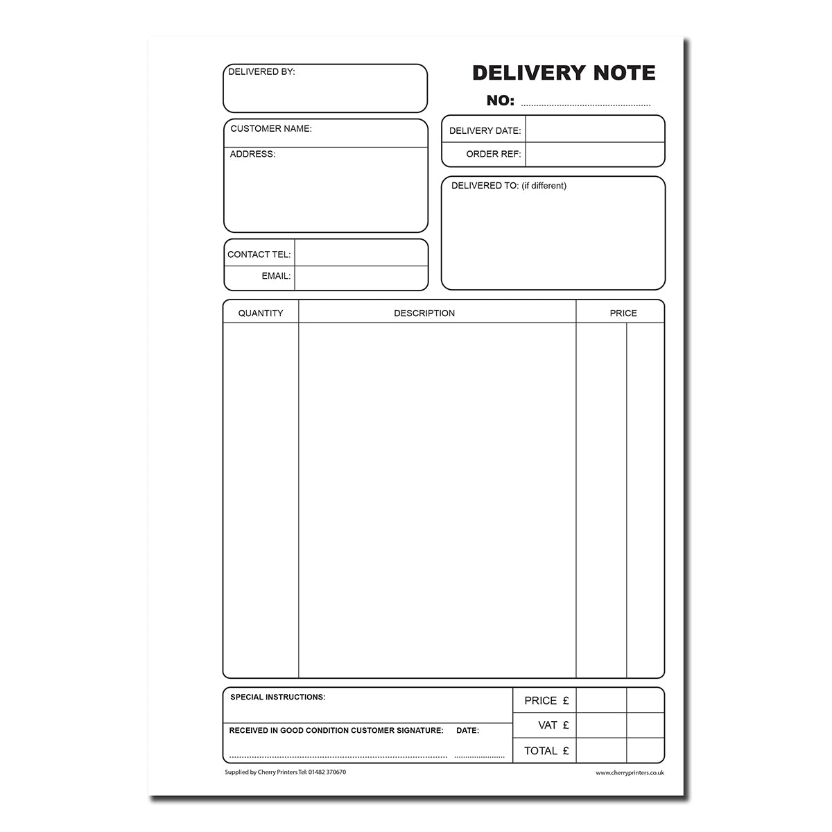 NCR Delivery Note Triplicate Book A5