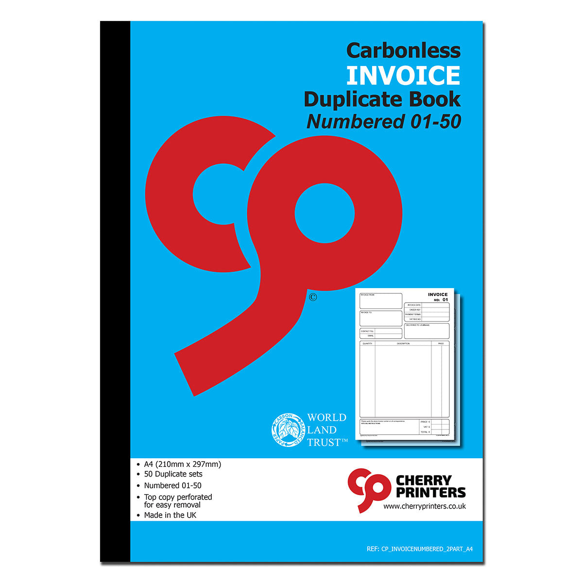 NCR Invoice Duplicate Book A4 Numbered 01-50