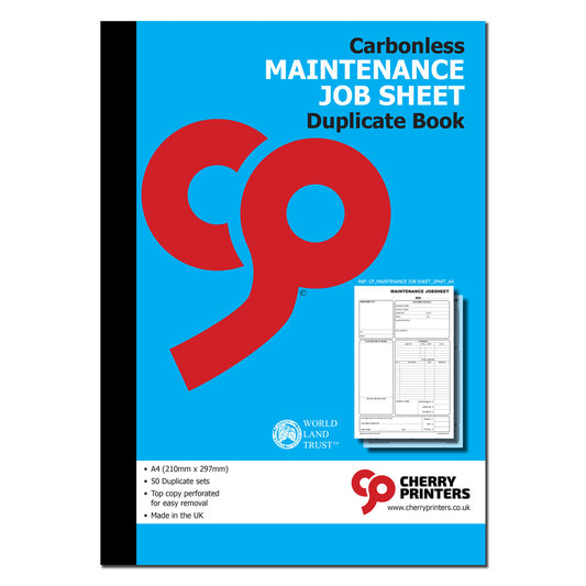 NCR Maintenance Job Sheet Book A4 Duplicate