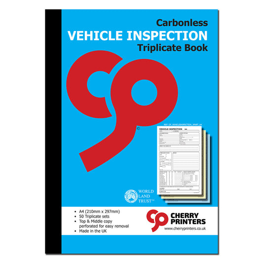 NCR Vehicle Inspection Book A4 Triplicate