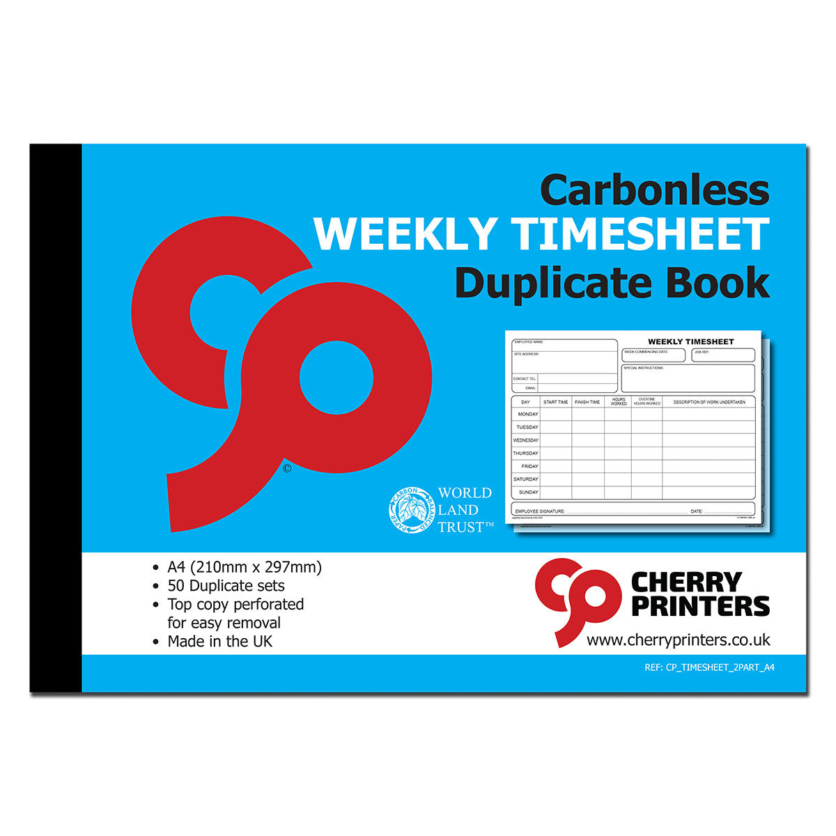 NCR Weekly Timesheet Book A4 Duplicate
