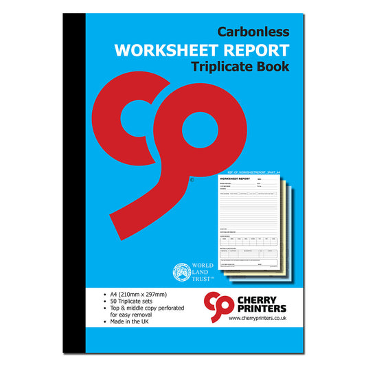 NCR Worksheet Report Book A4 Triplicate
