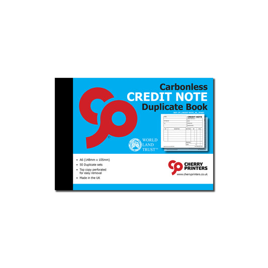 NCR Credit Note Duplicate Book A6