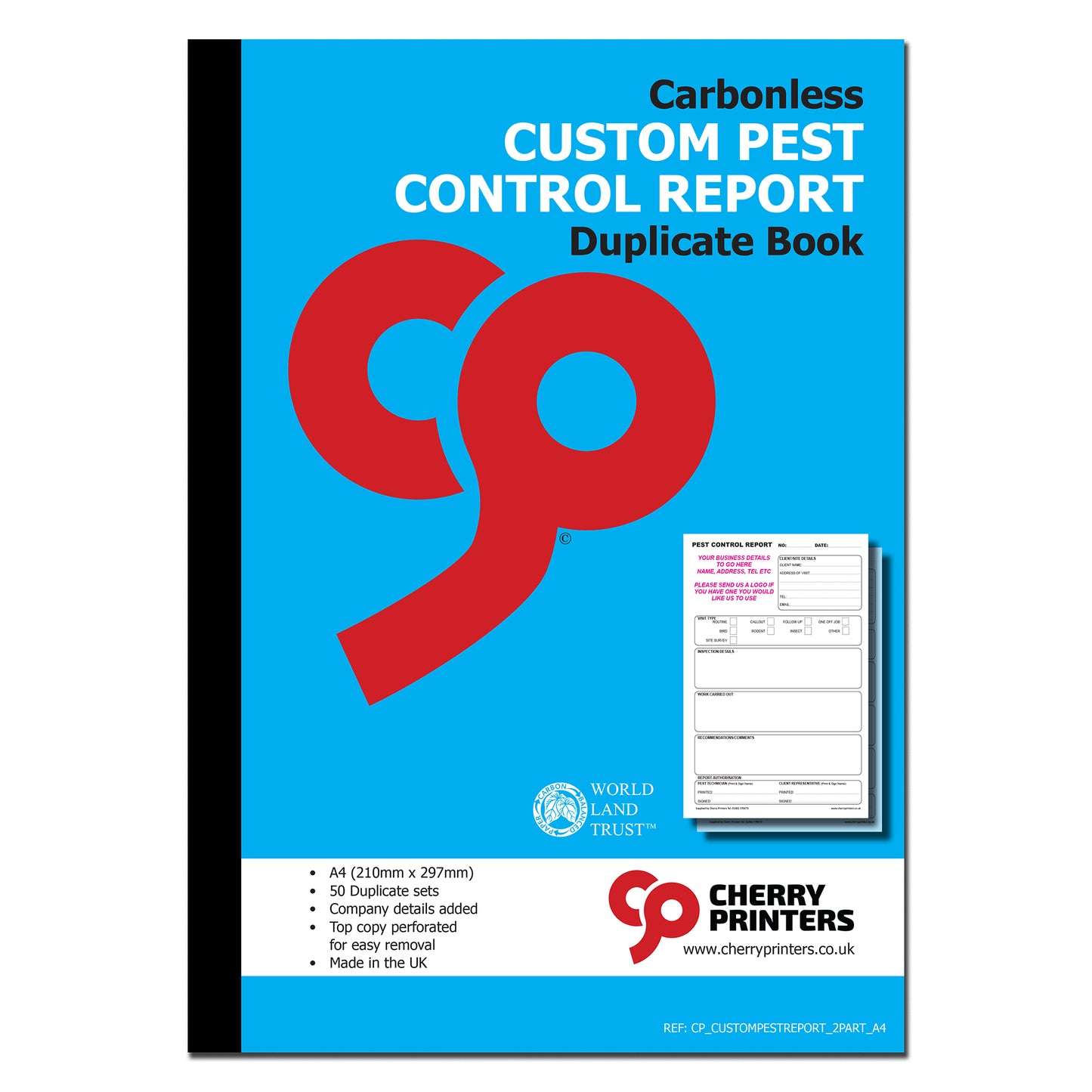 NCR *CUSTOM* Pest Control Report Duplicate Book A4 | 2 Book Pack