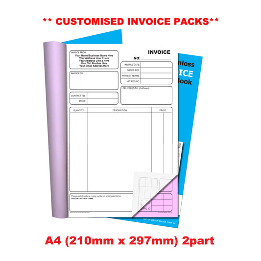 NCR *CUSTOM* Invoice Duplicate Book A4 | 2 Book Pack