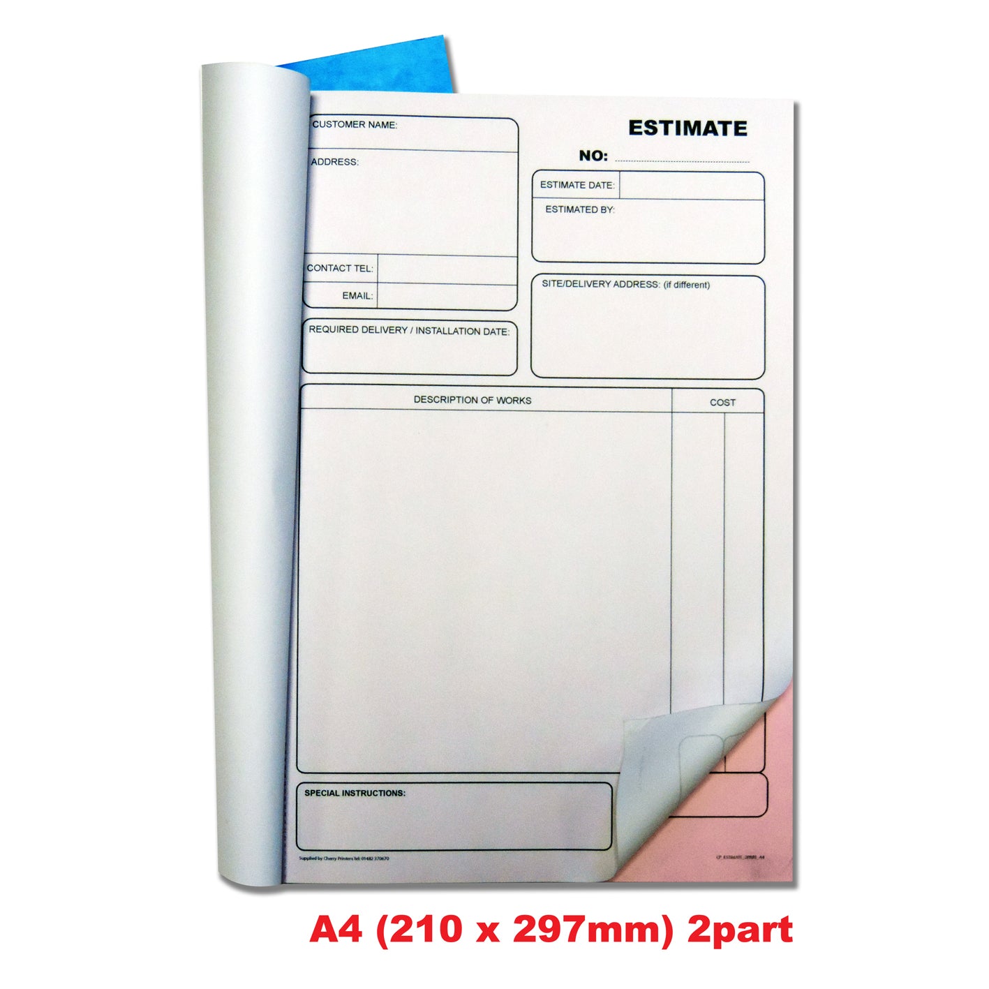 NCR Estimate Book A4 Duplicate