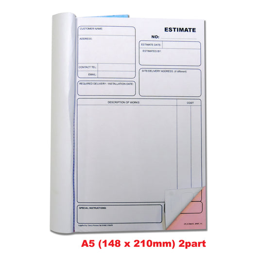 NCR Estimate Book A5 Duplicate