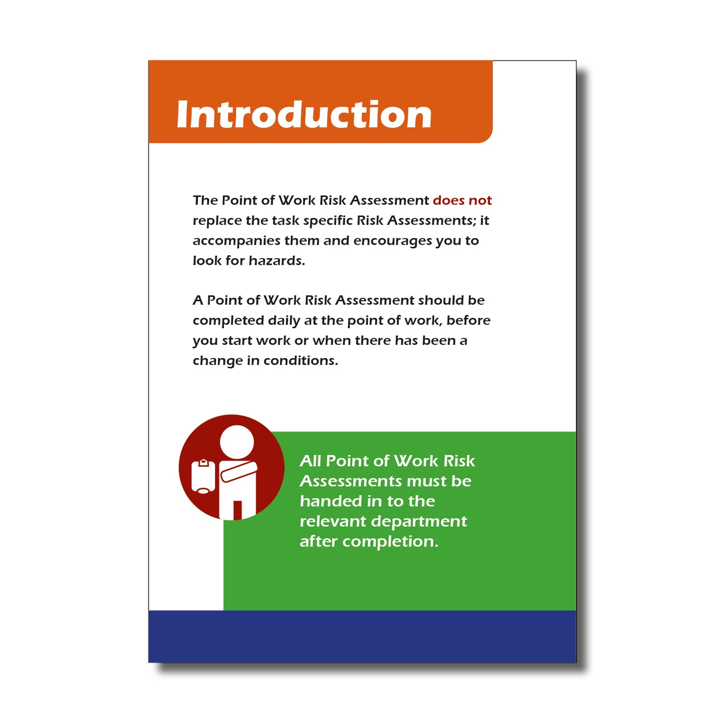 Point of Work Risk Report/Assessment Book | POWRA | A6 105mm x 148mm | 50 perforated pages | Wirobound