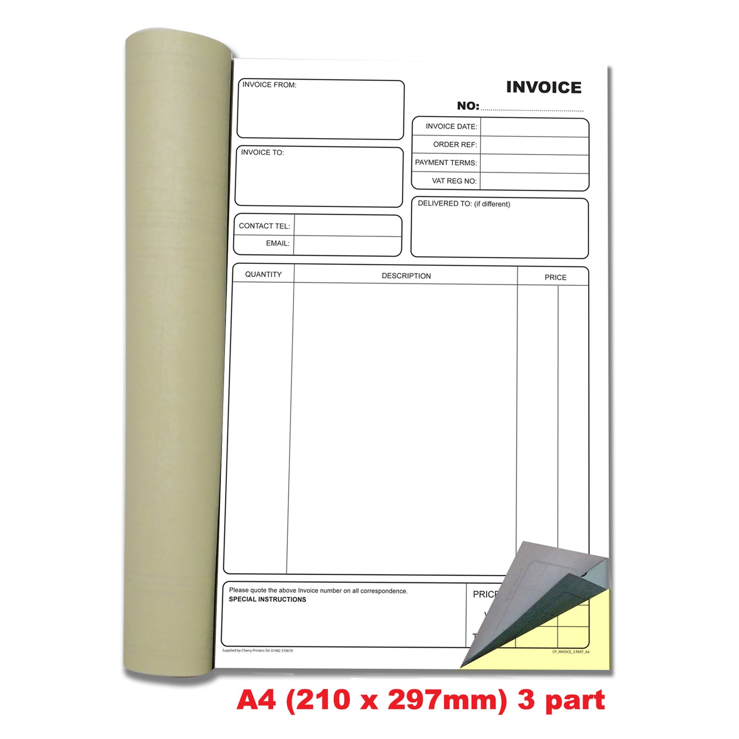 NCR Invoice Triplicate Book A4