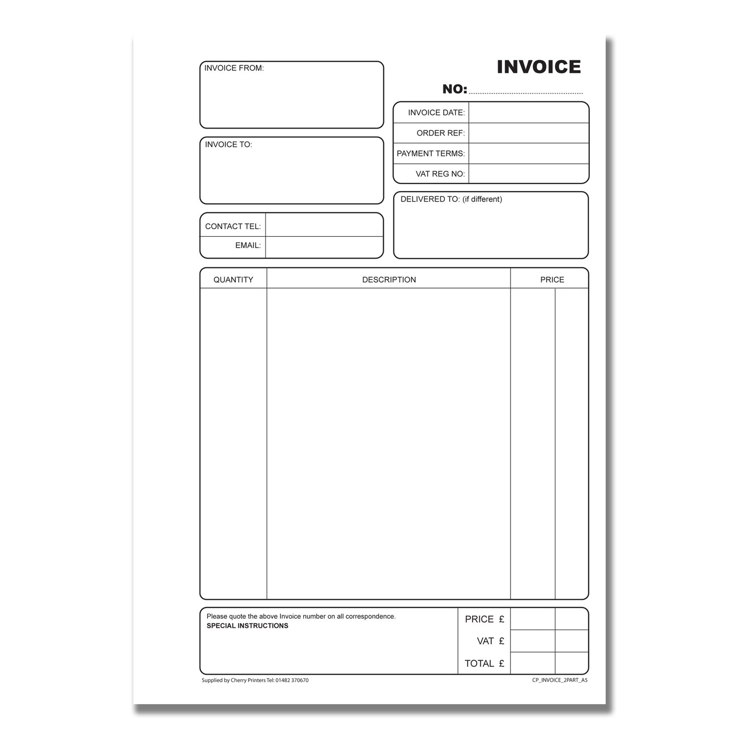 NCR Invoice Duplicate Book A5