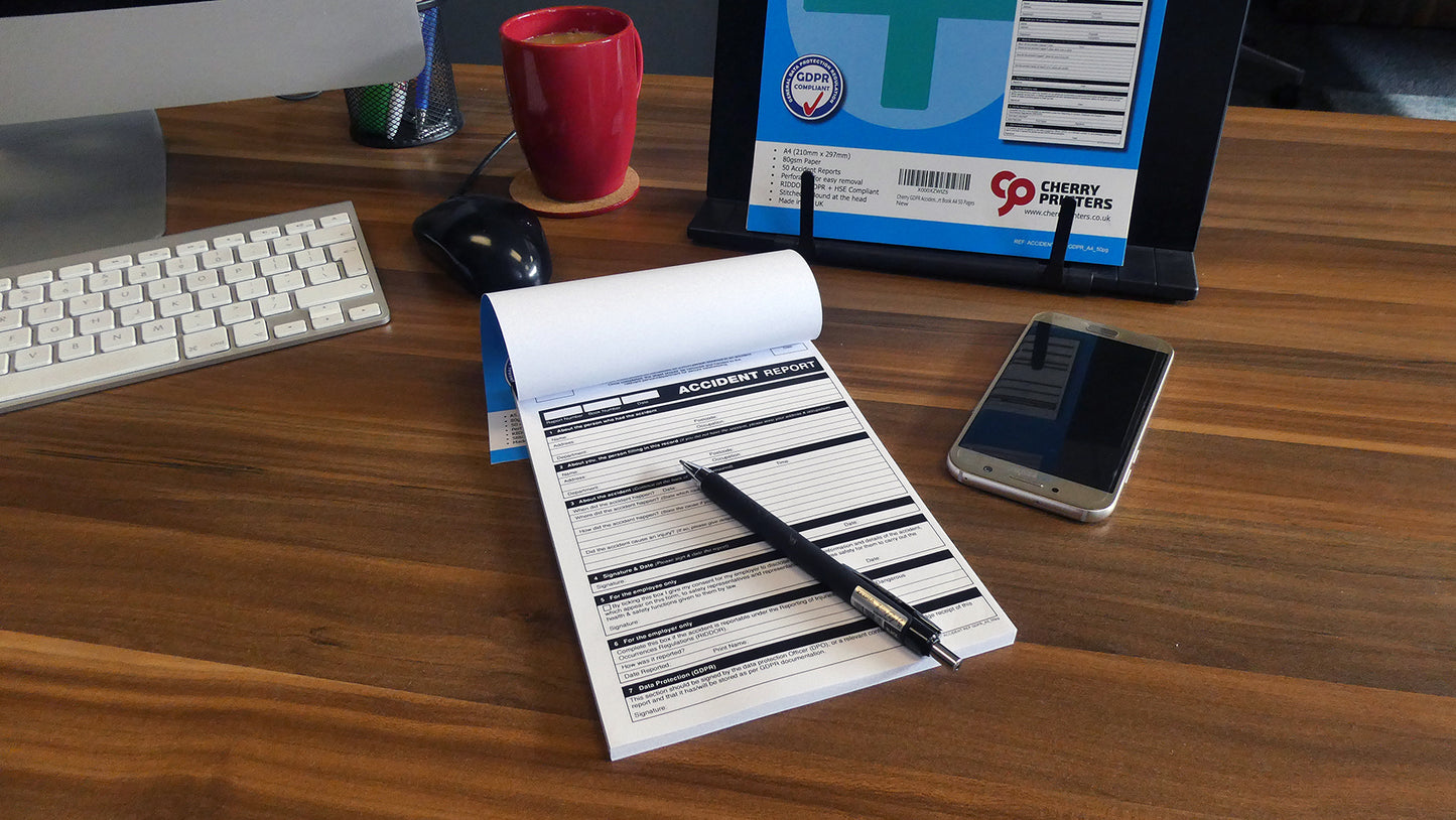 GDPR Accident Report Book A5 50 pages