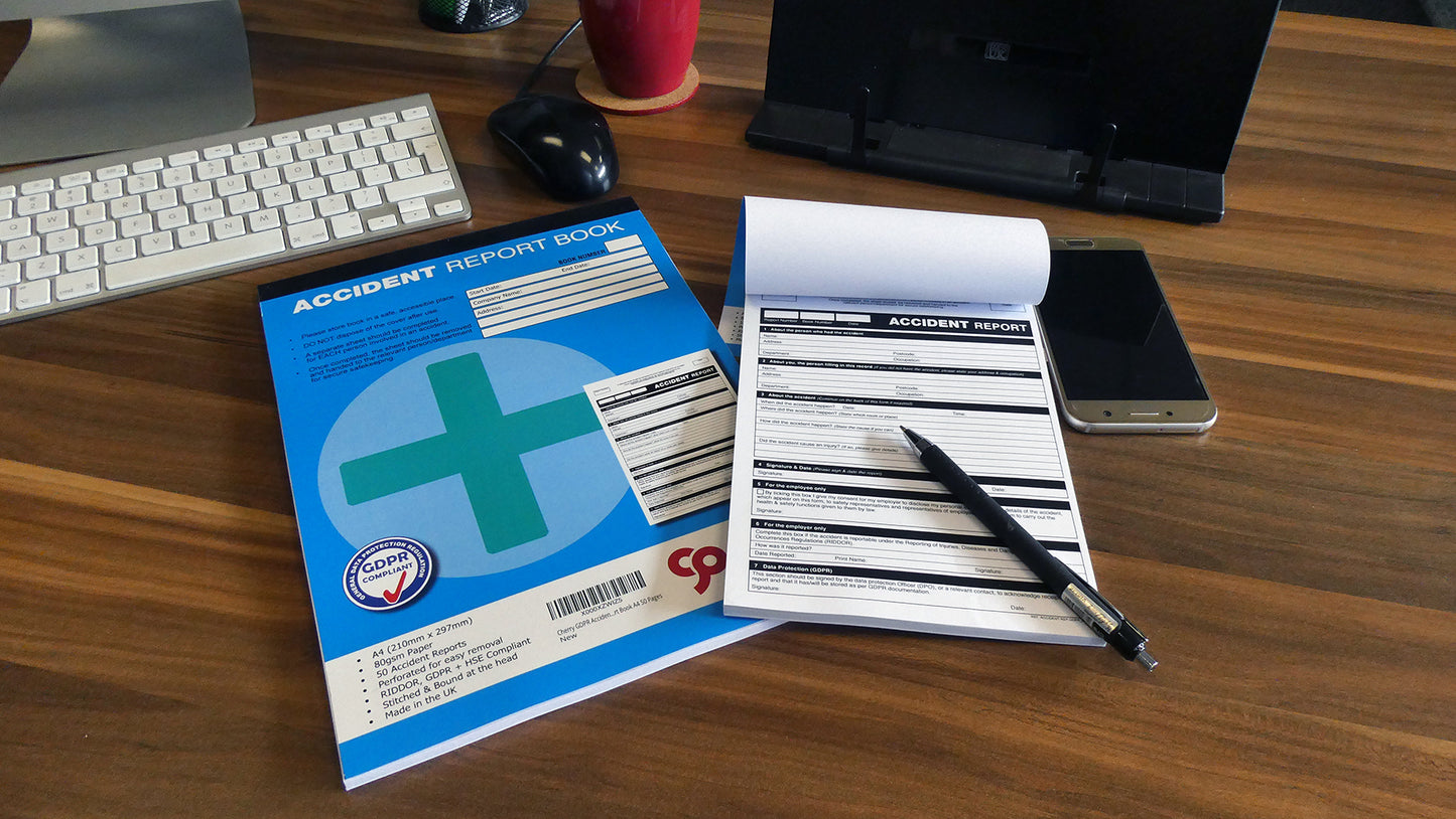 GDPR Accident Report Book A5 50 pages