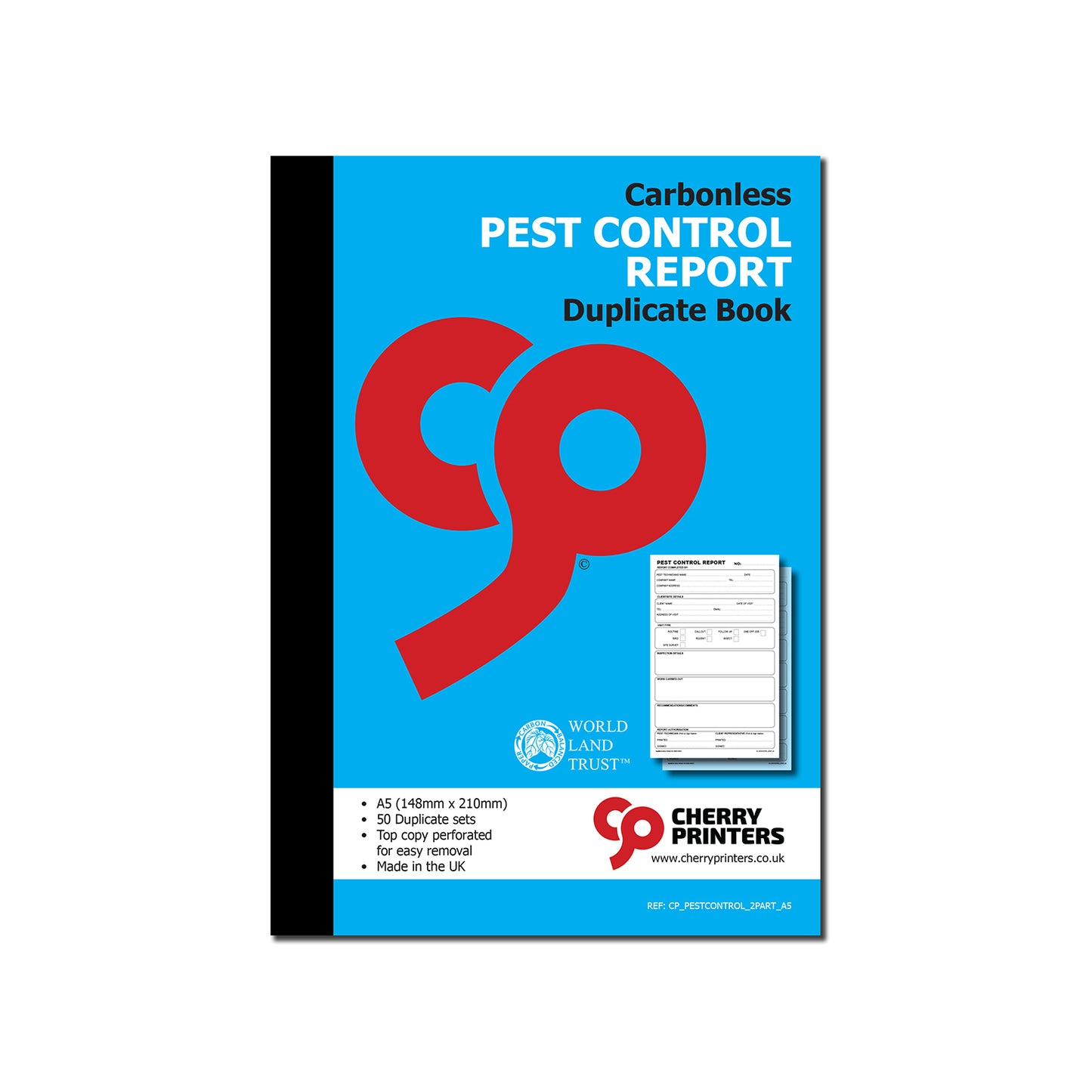 NCR Pest Control Report Duplicate Book A5