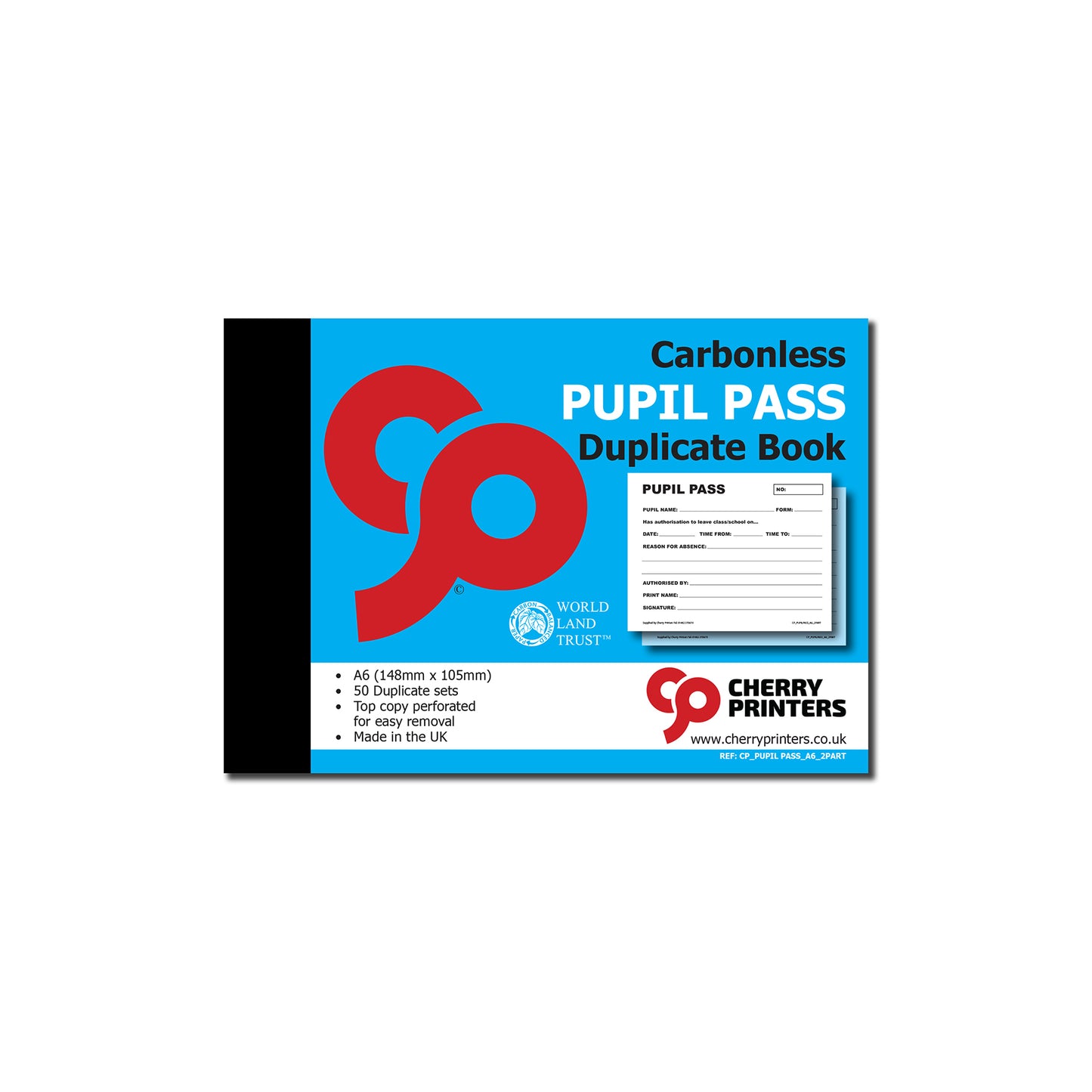 NCR Pupil Pass Duplicate Book A6
