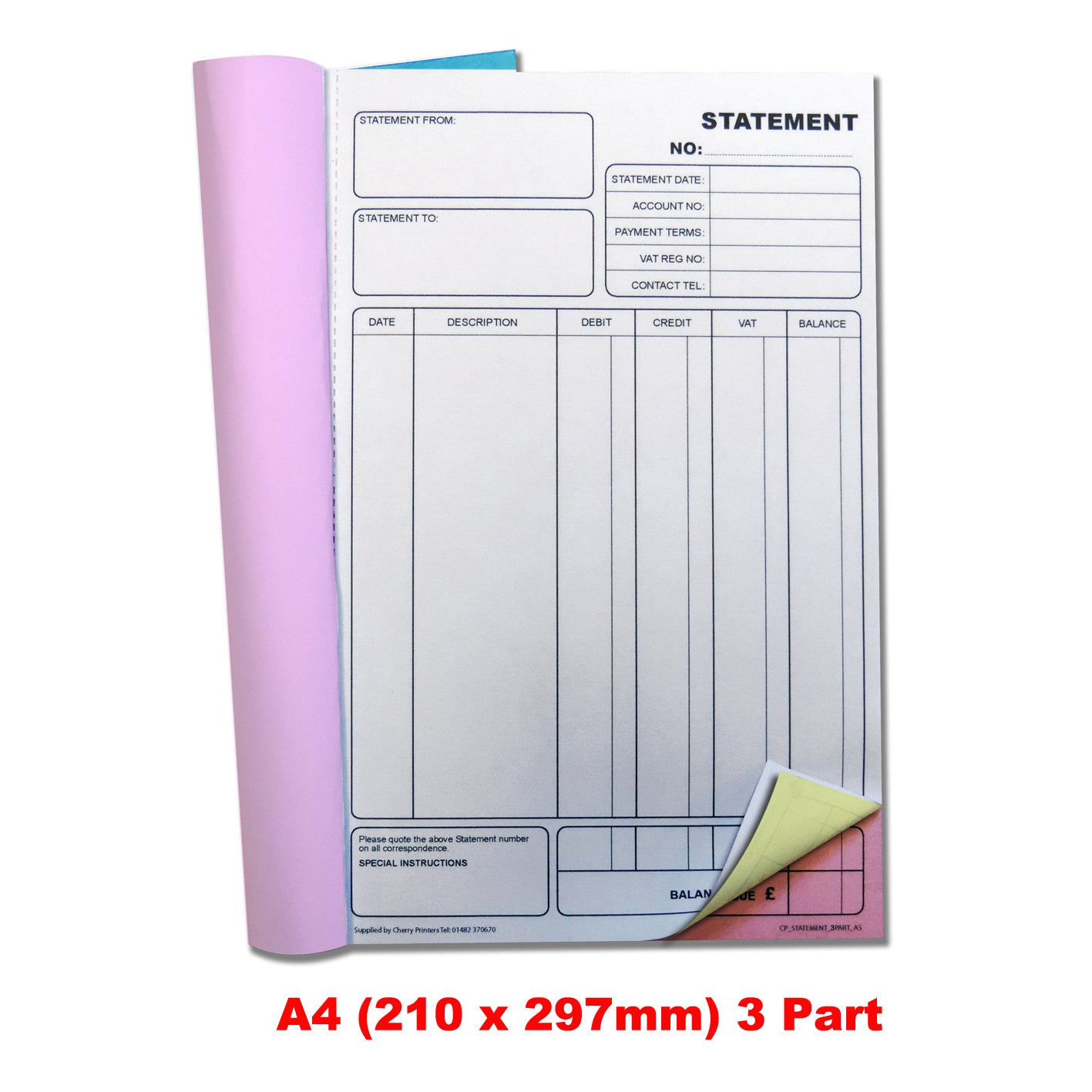 NCR Statement Book A4 Triplicate