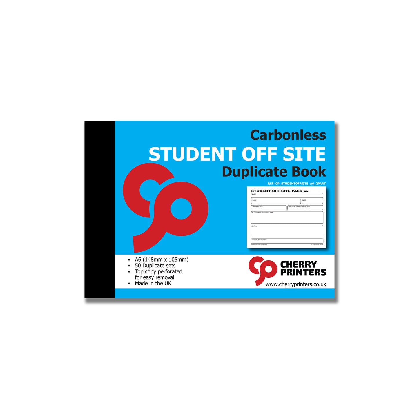 NCR Student Off Site Pass Duplicate Book A6