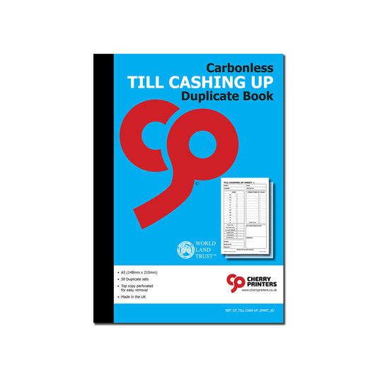 NCR Till Cashing Up Duplicate Book A5