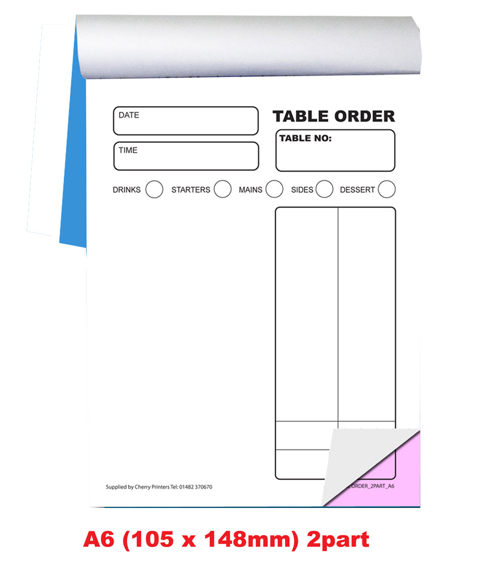 NCR Table Order Duplicate Book A6