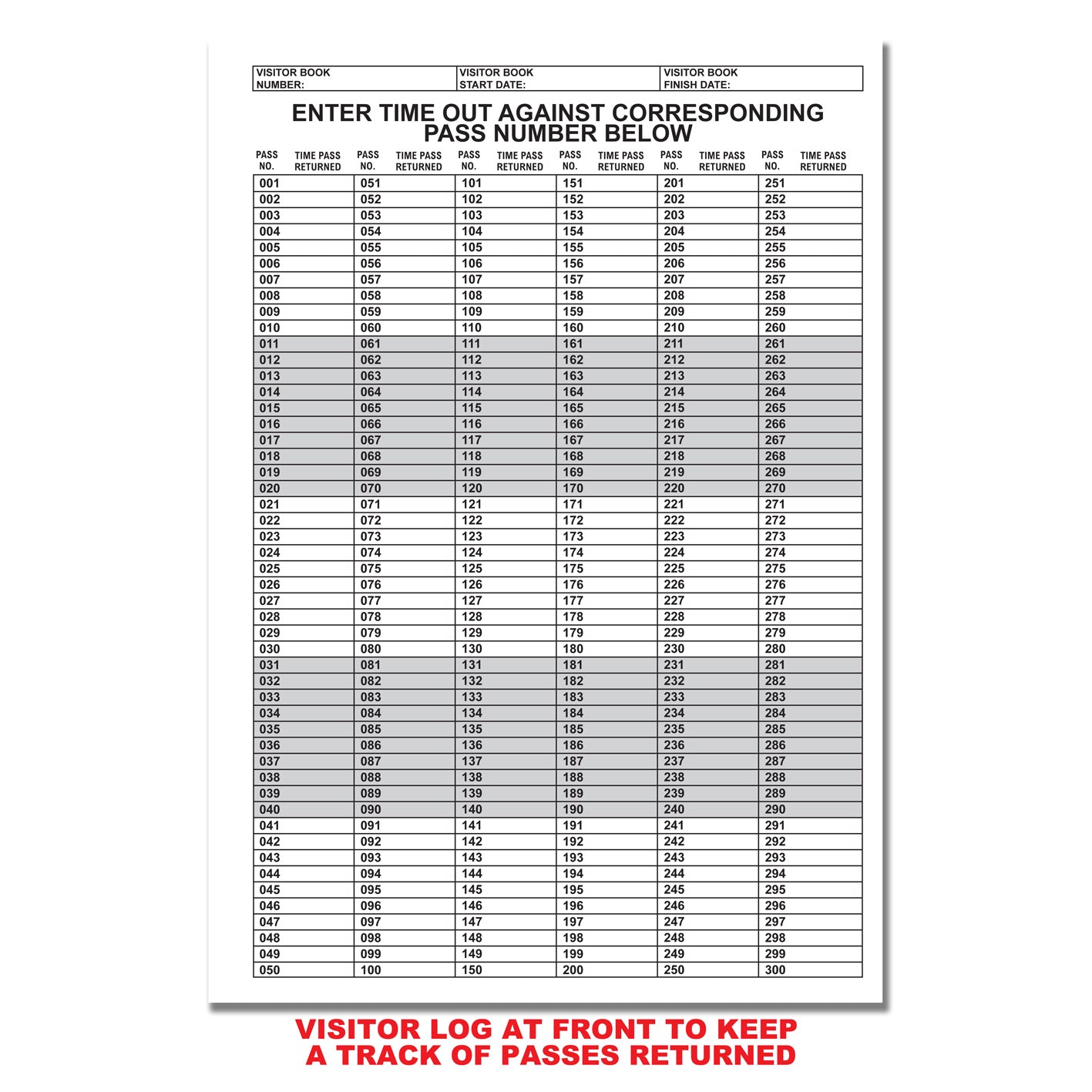 Confidential Visitor Passes | ID Badges | Duplicate | 2 part | Carbonless | 300 Passes | A4 - 8.27" x 11.69" | BOX OF 20 BOOKS