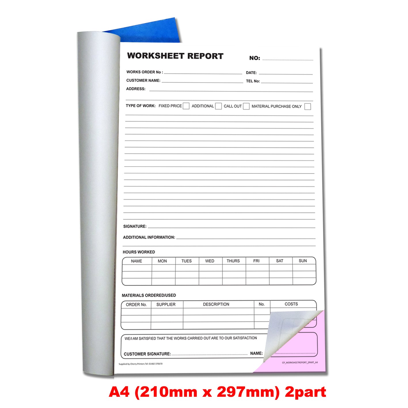 NCR Worksheet Report Book A4 Duplicate